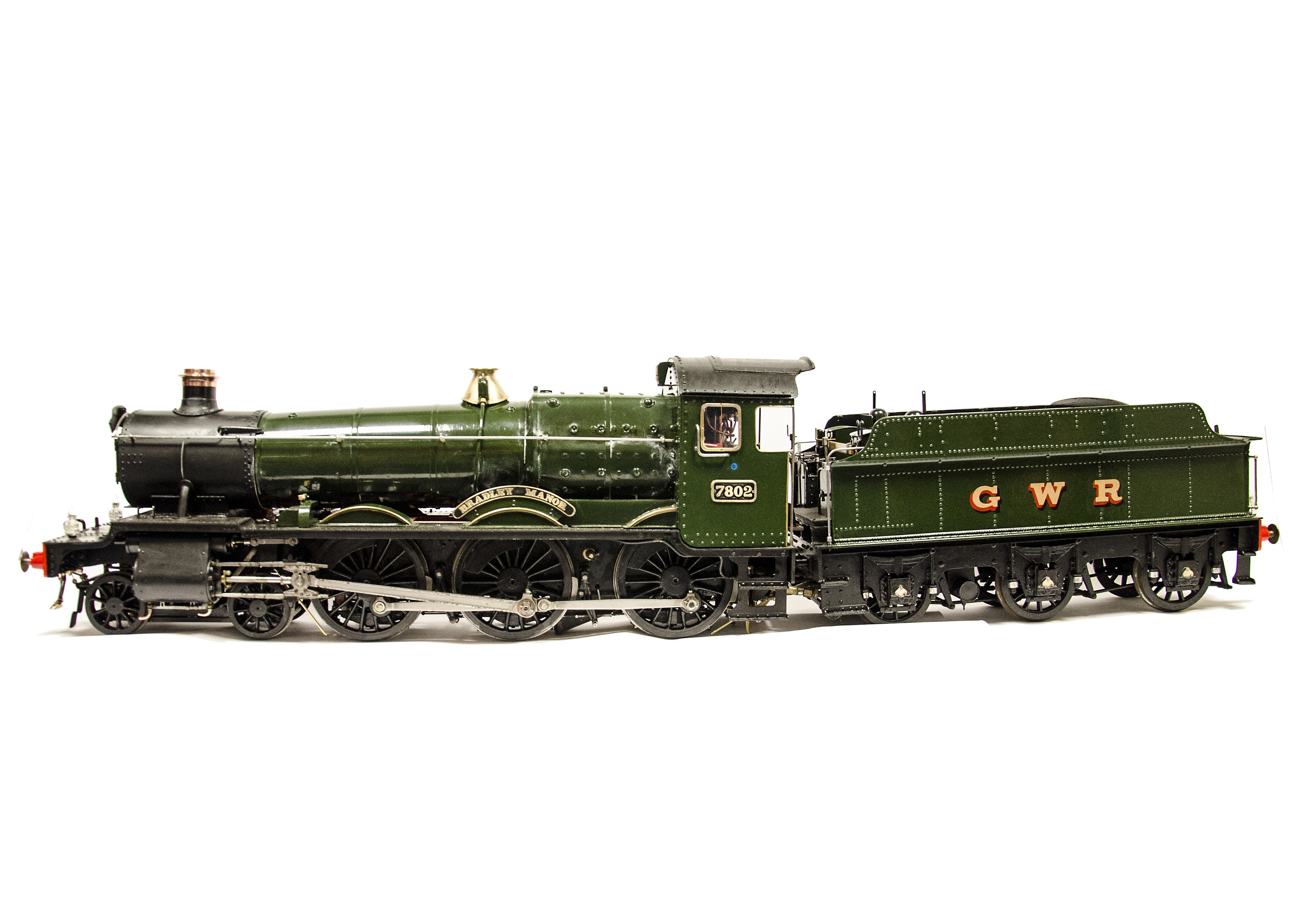 A 5" Gauge GWR Coal-fired Live Steam 4-6-0 Locomotive and Tender No 7802 'Bradley Manor'