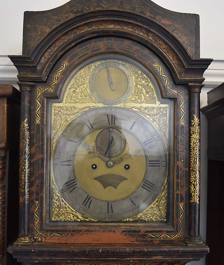 An 18th century chinoiserie long case clock, by Robert Cutbush Maidstone