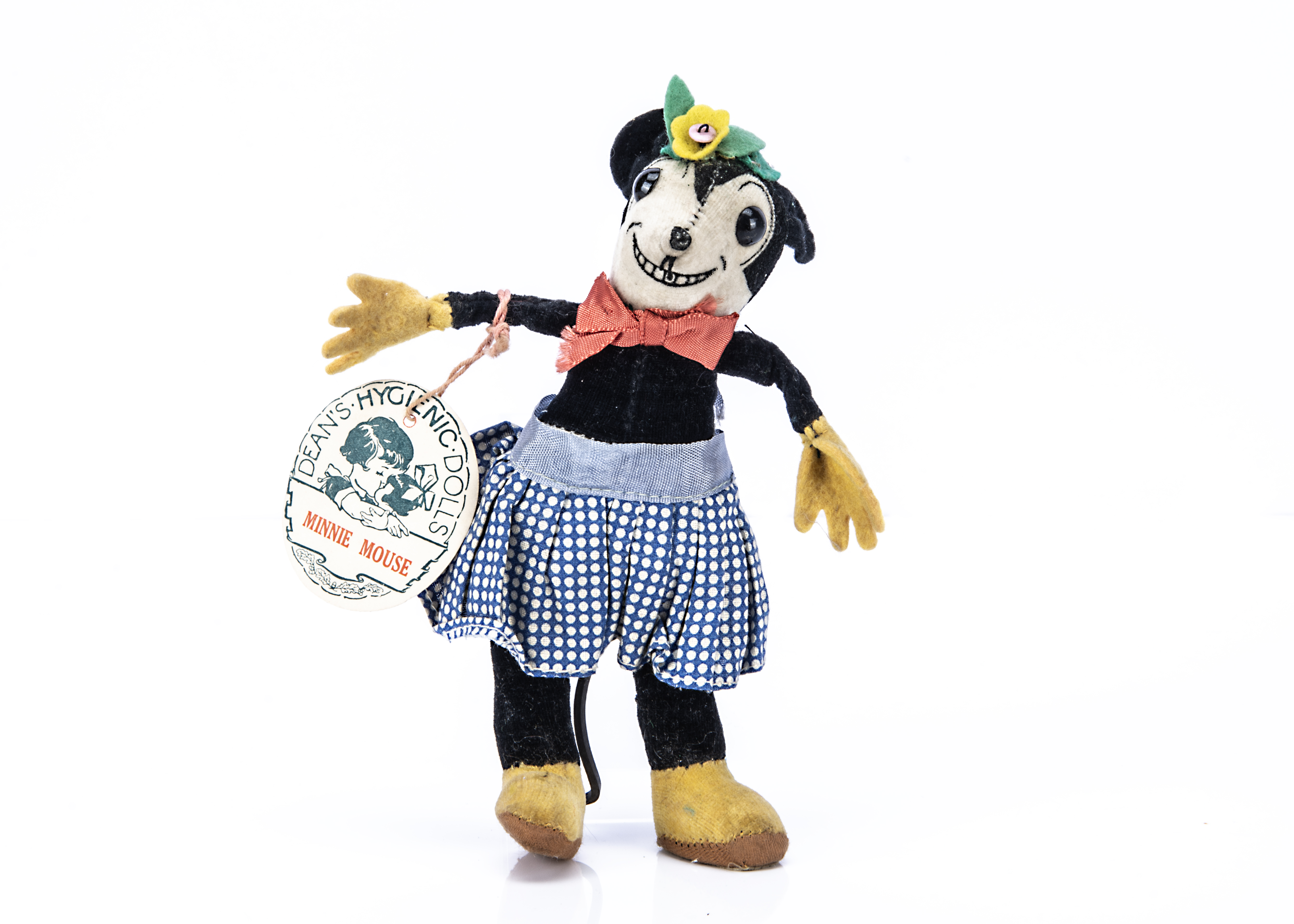 A Dean's Rag Book Co Minnie Mouse with card tag, from a Collection of Dean's Rag Book Co Dolls and Toys